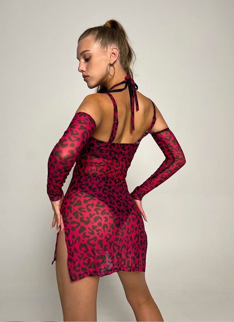 Сукня - сітка BONITA pink leopard (тільки сітка) 1980343 фото